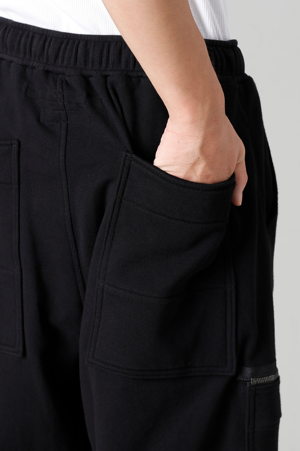 Cotton Sweat Cargo Shorts Black