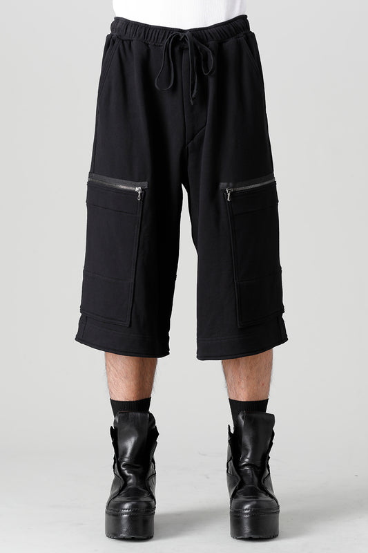 Cotton Sweat Cargo Shorts Black