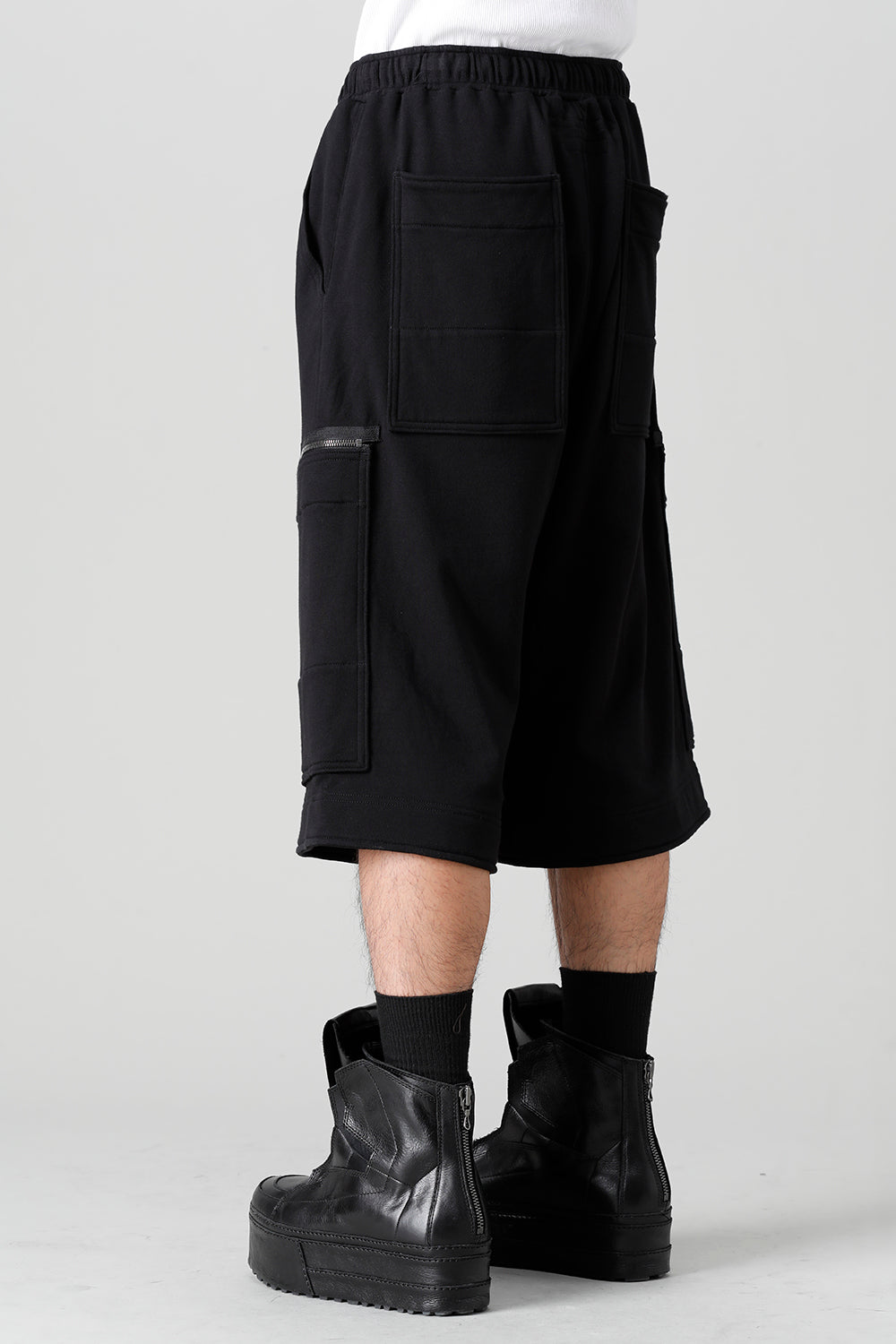 Cotton Sweat Cargo Shorts Black