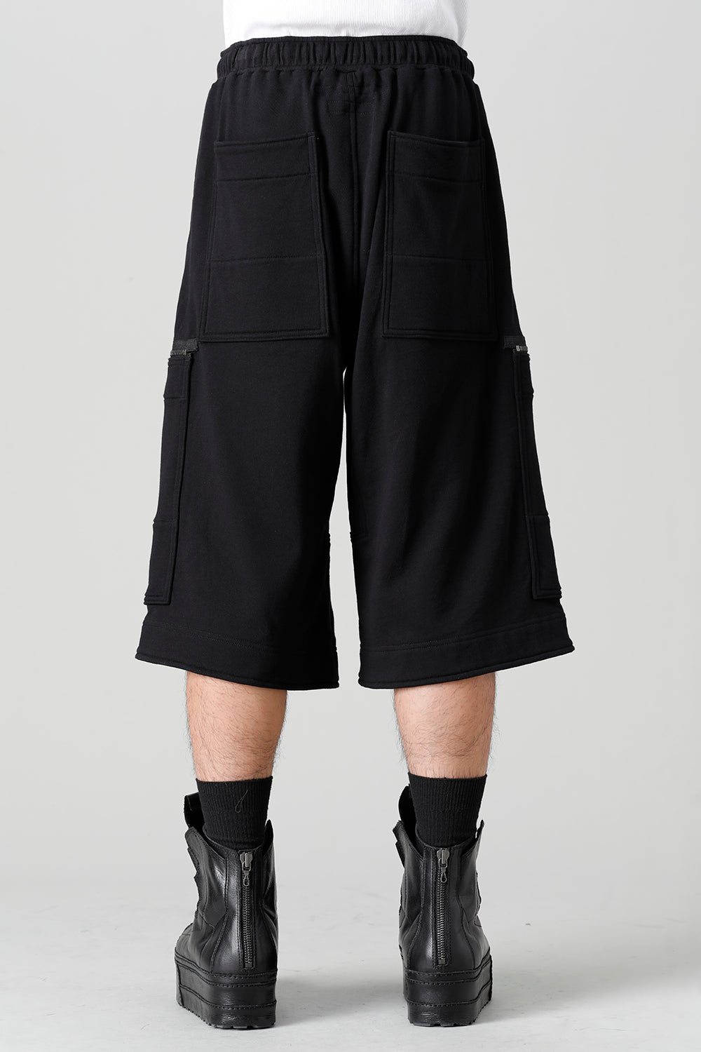 Cotton Sweat Cargo Shorts Black