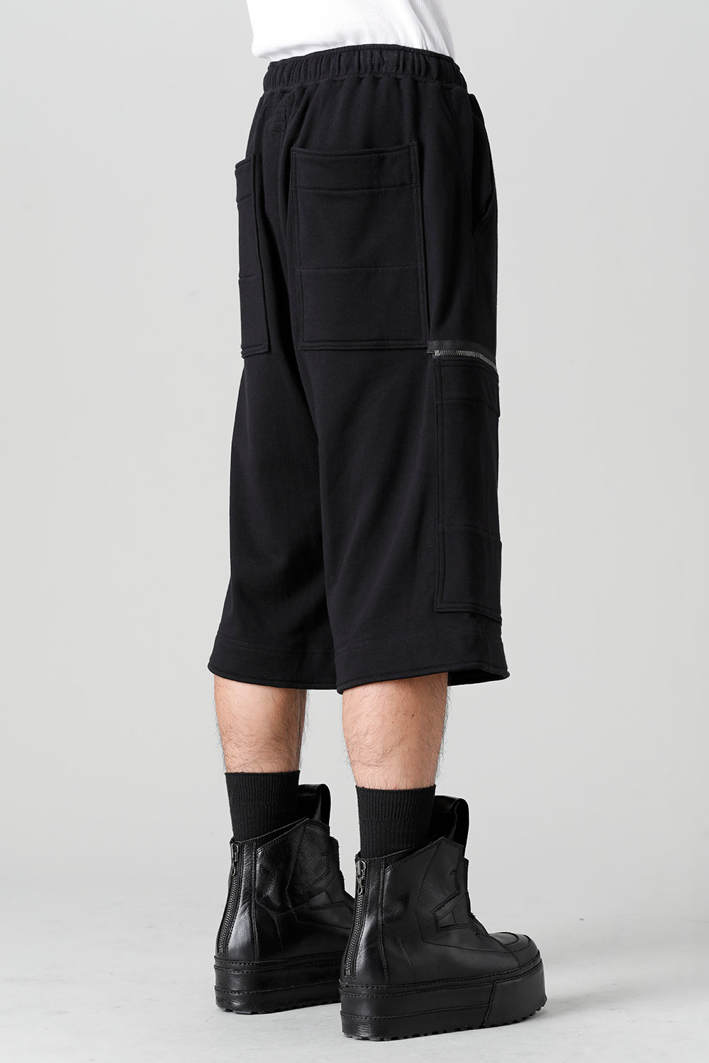 Cotton Sweat Cargo Shorts Black