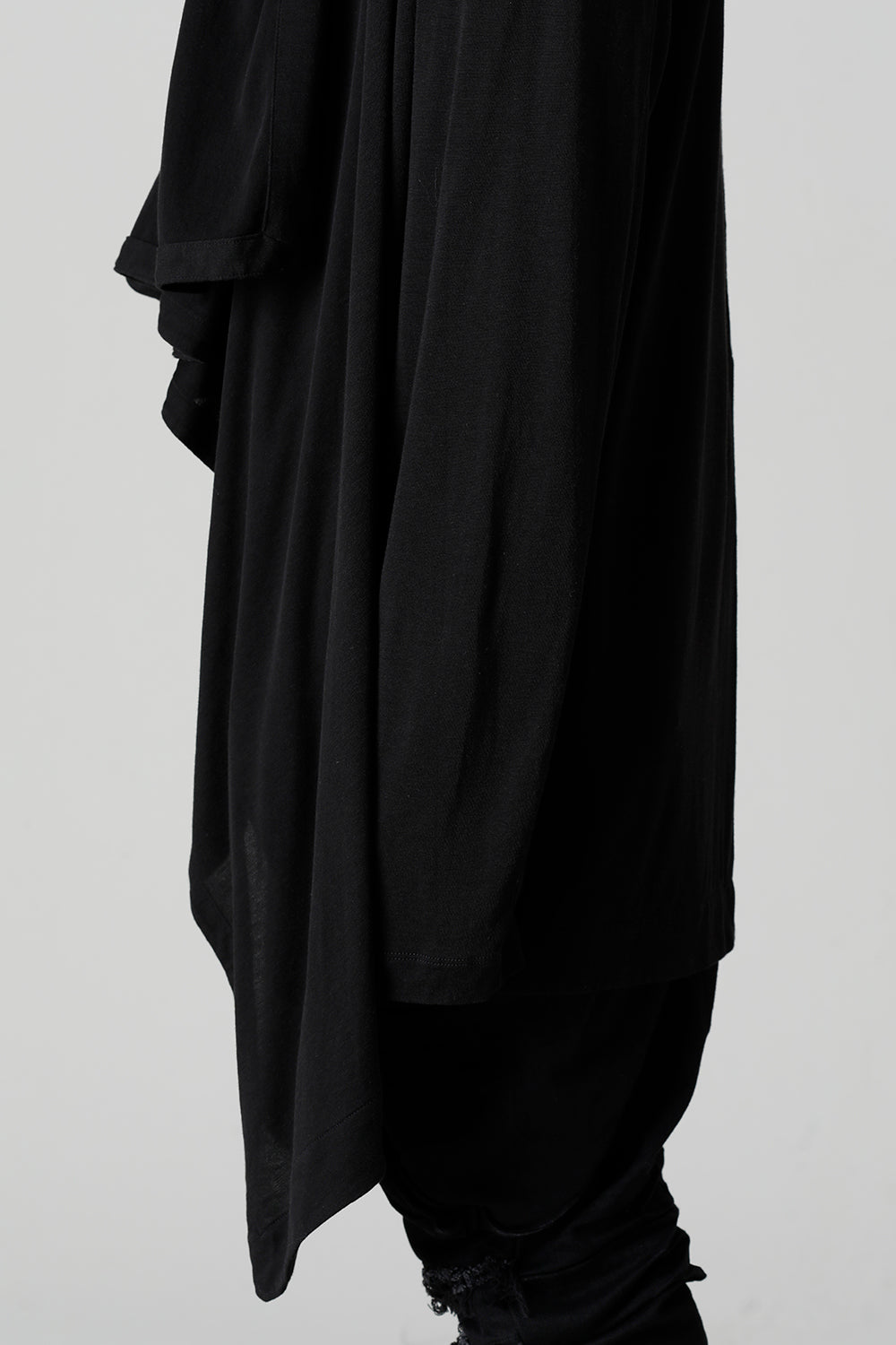 Cotton/Cupro Jersey Drape Cardigan Black