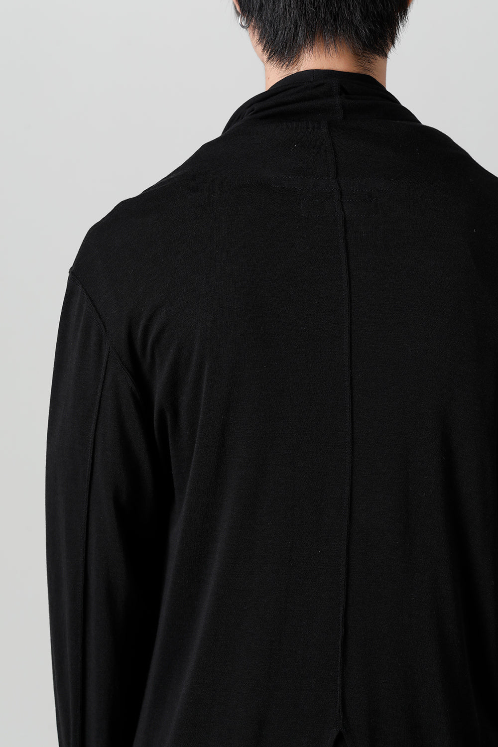 Cotton/Cupro Jersey Drape Cardigan Black