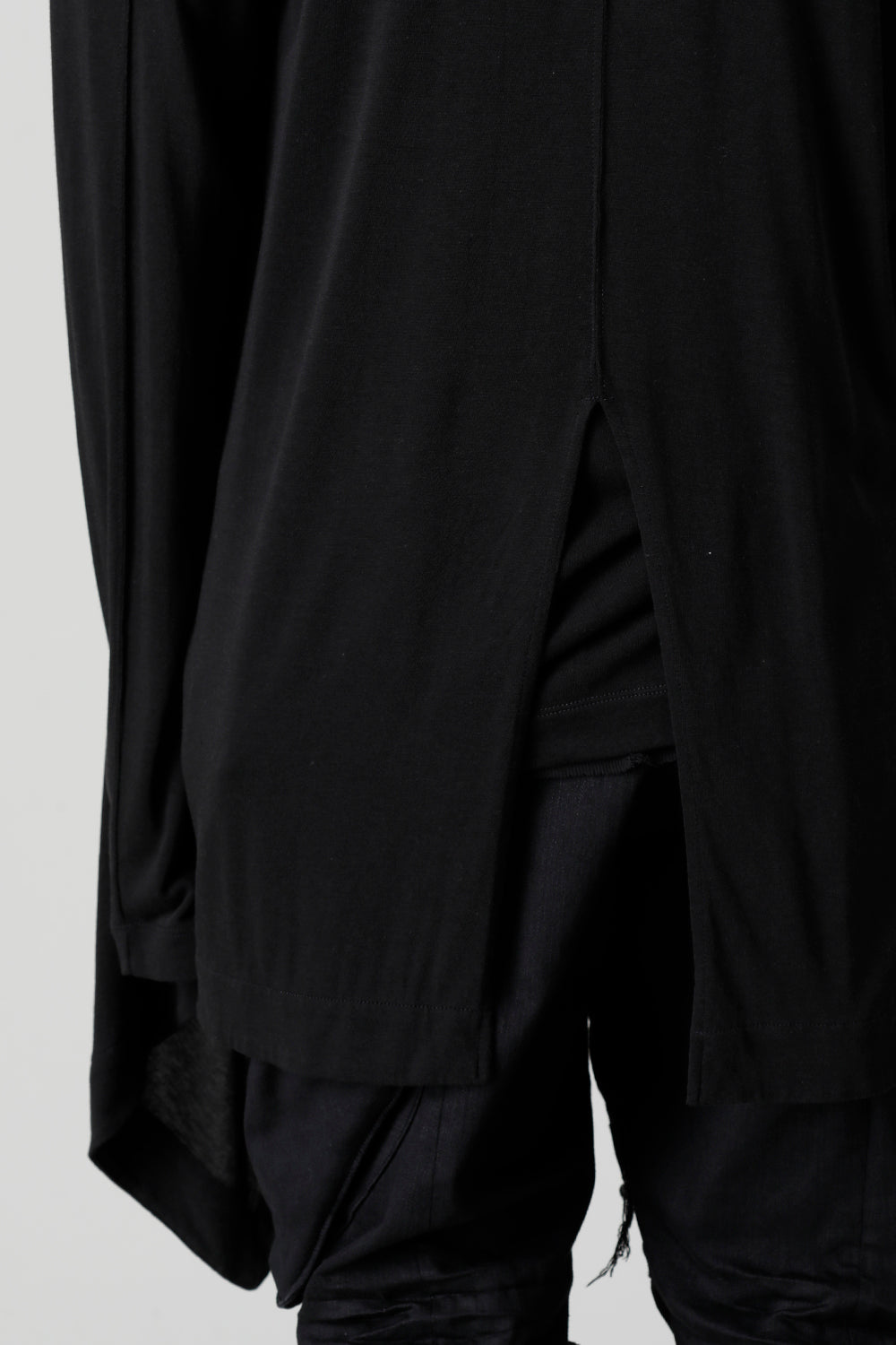 Cotton/Cupro Jersey Drape Cardigan Black