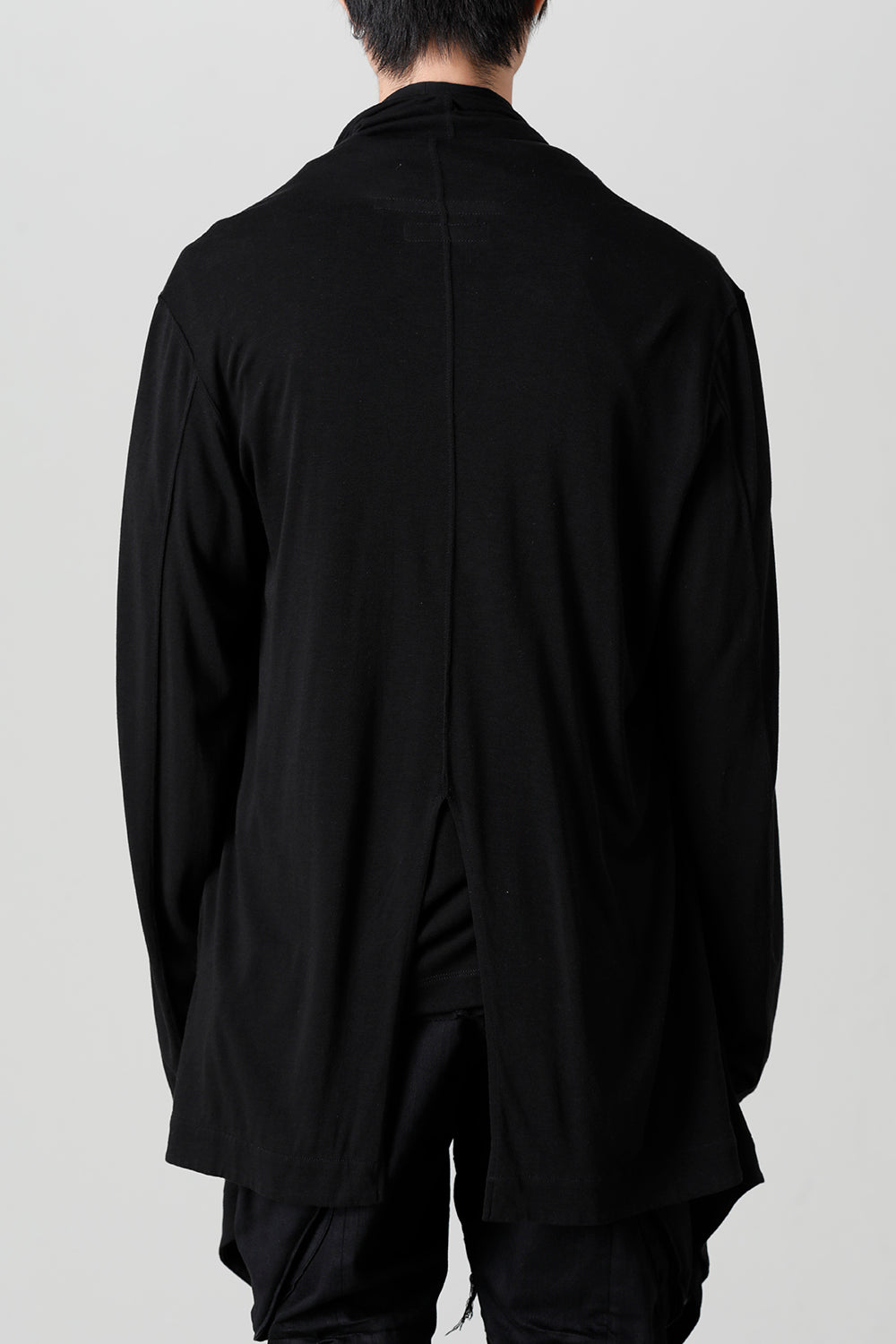 Cotton/Cupro Jersey Drape Cardigan Black