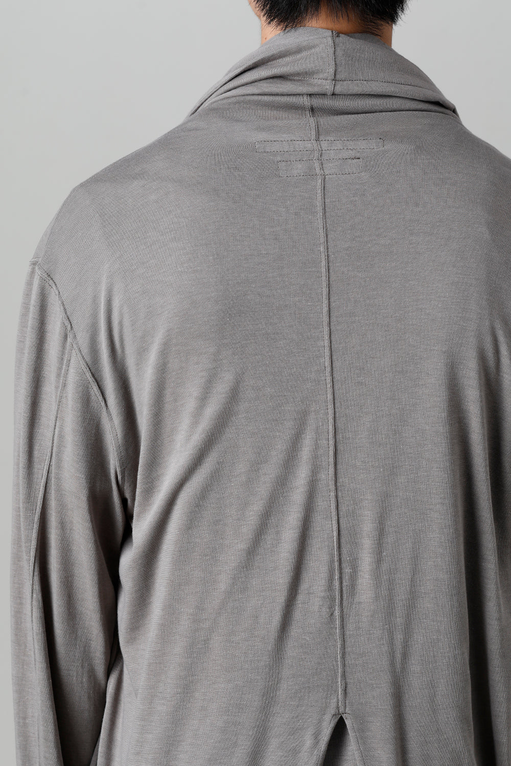 Cotton/Cupro Jersey Drape Cardigan Gray