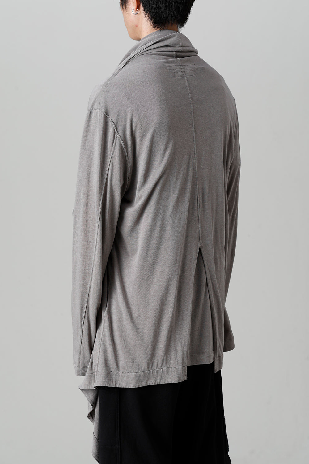 Cotton/Cupro Jersey Drape Cardigan Gray