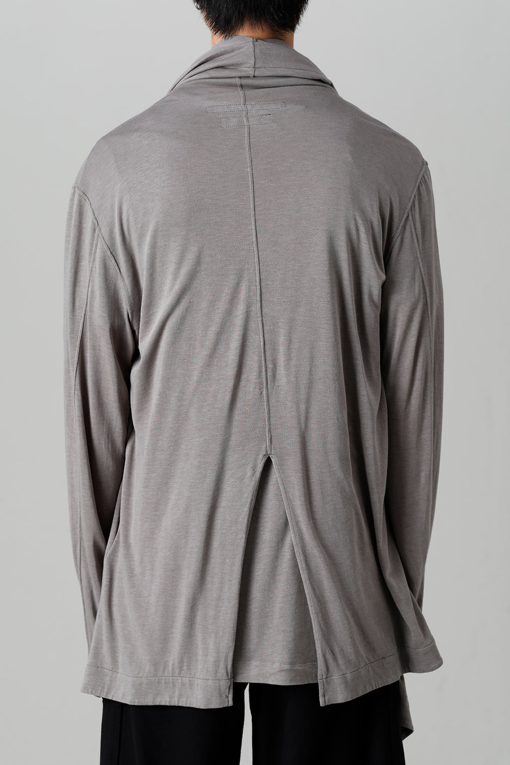 Cotton/Cupro Jersey Drape Cardigan Gray