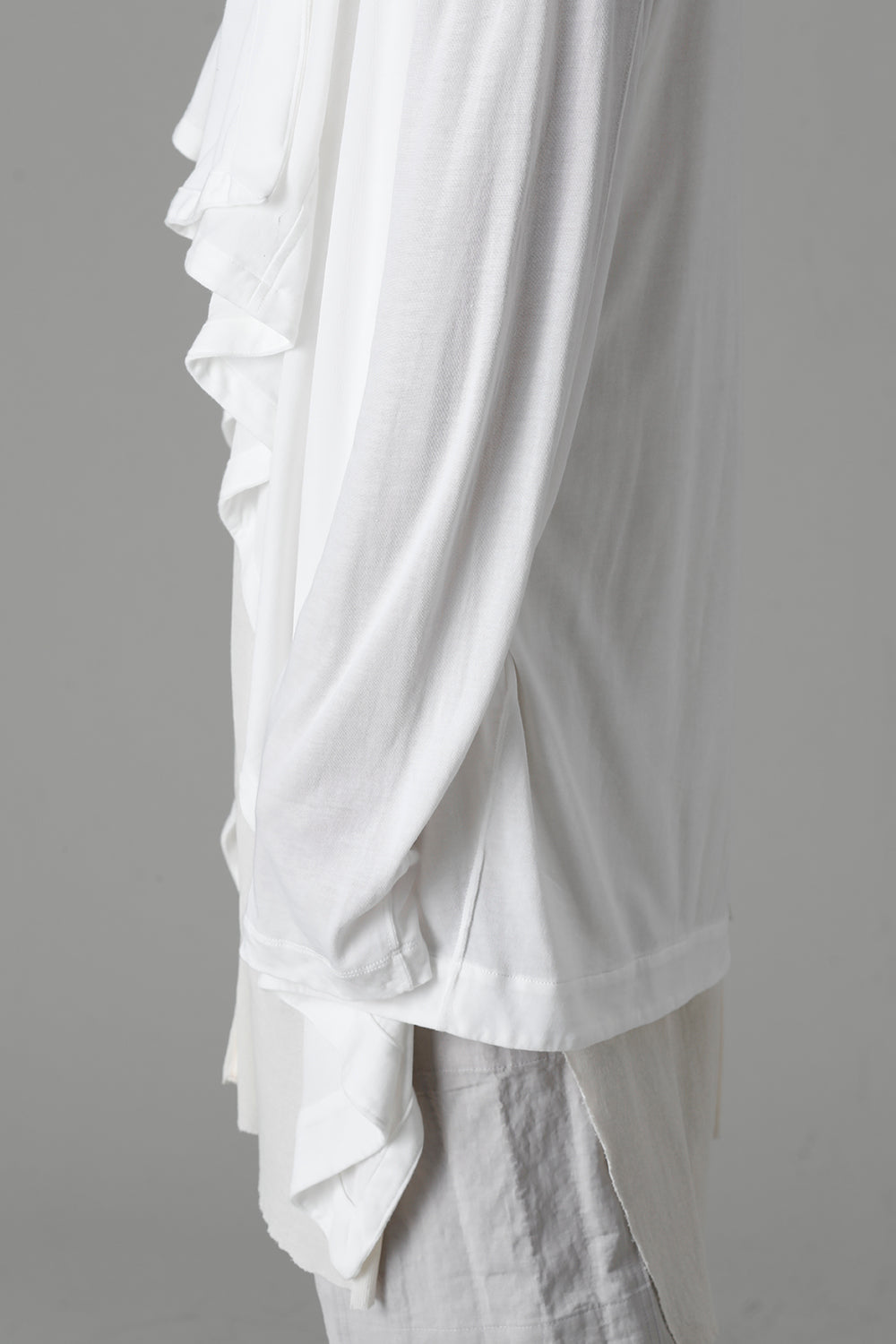 Cotton/Cupro Jersey Drape Cardigan Off White