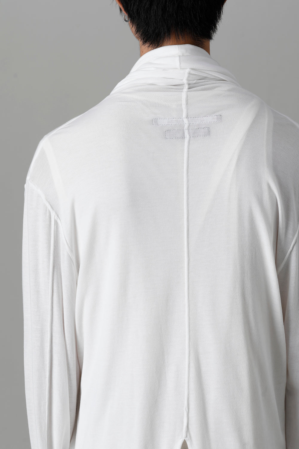 Cotton/Cupro Jersey Drape Cardigan Off White