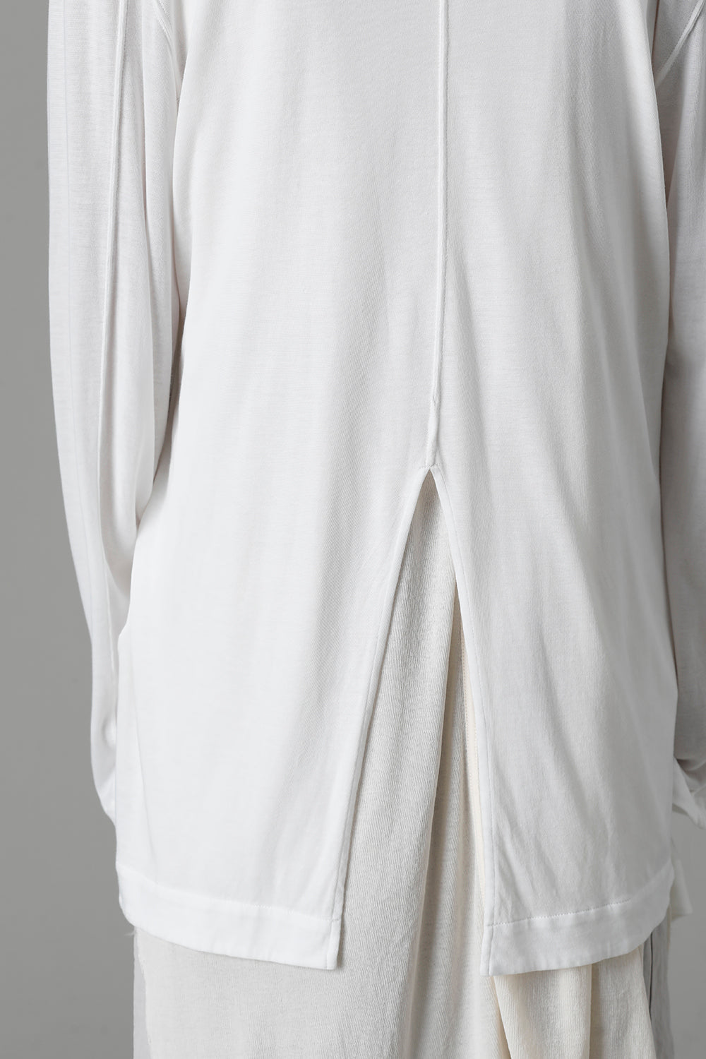 Cotton/Cupro Jersey Drape Cardigan Off White