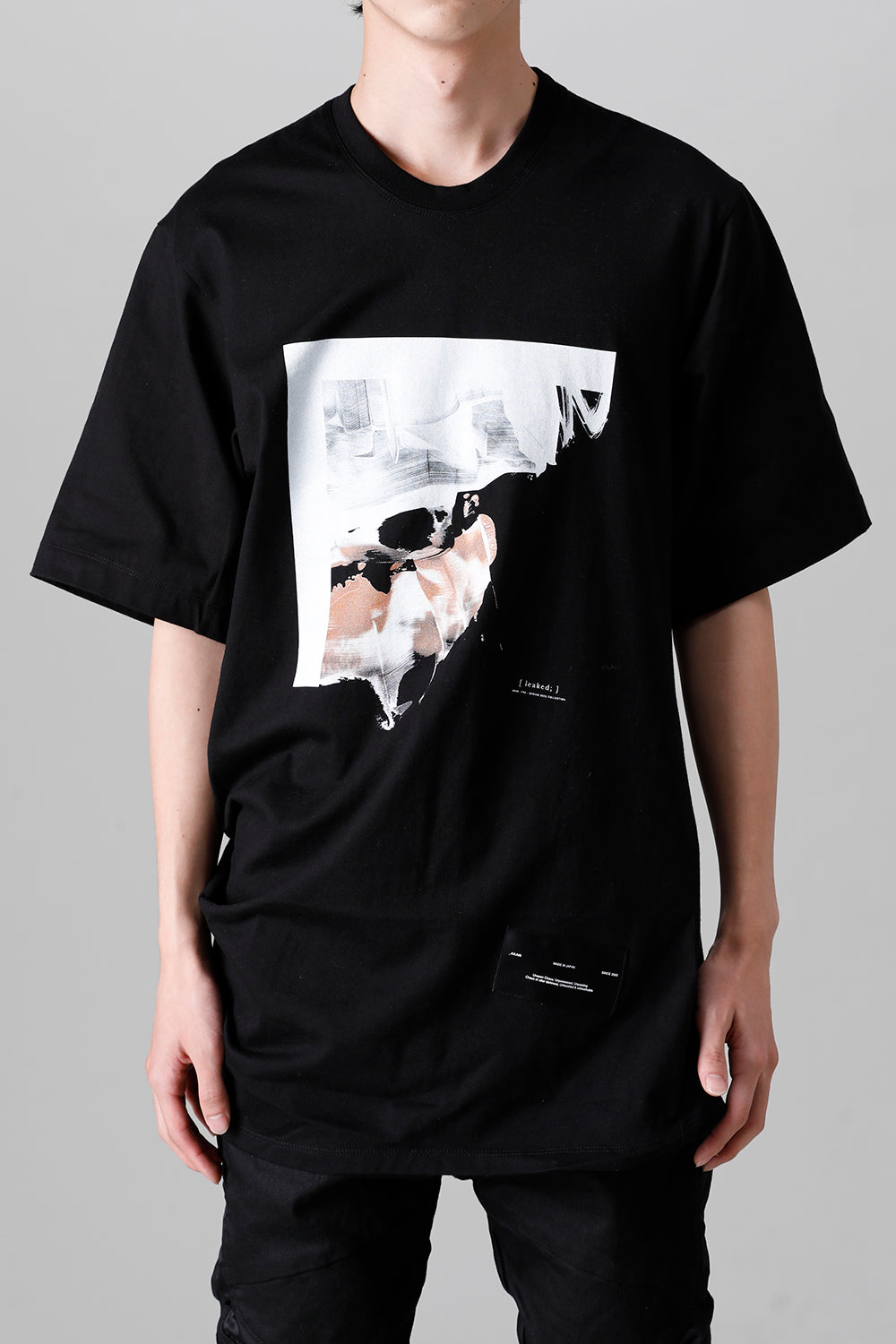 Cotton Jersey Drape SS T-Shirts Black