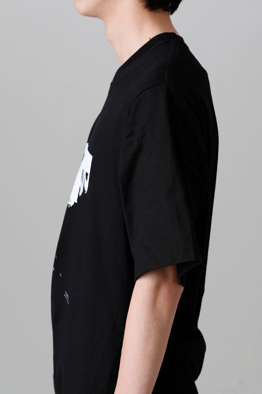 Cotton Jersey Drape SS T-Shirts Black