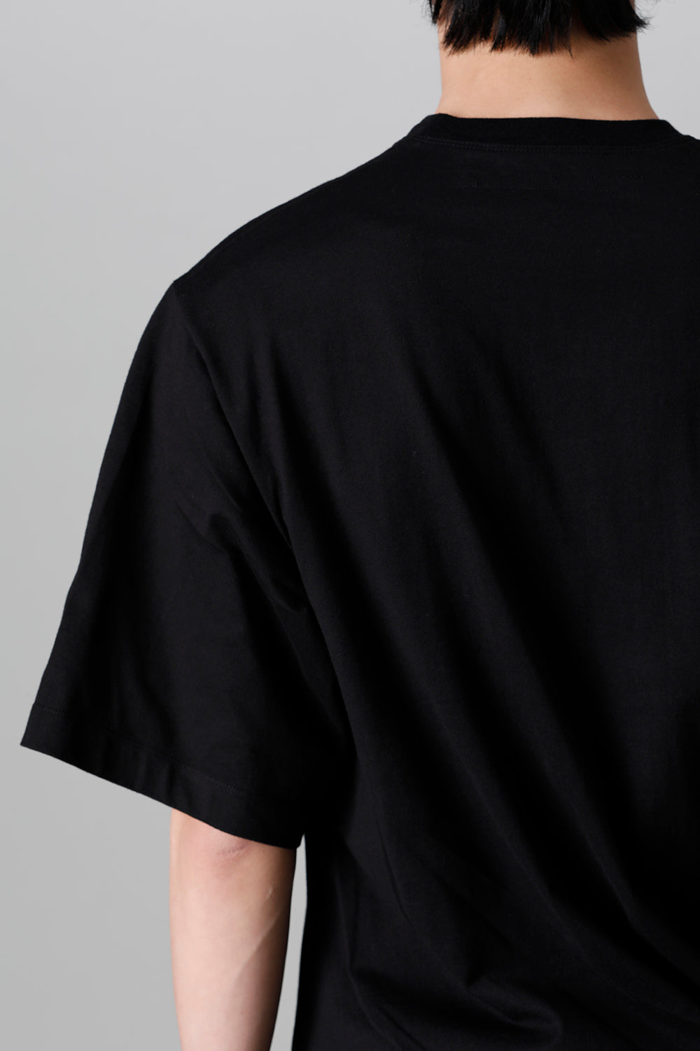 Cotton Jersey Drape SS T-Shirts Black