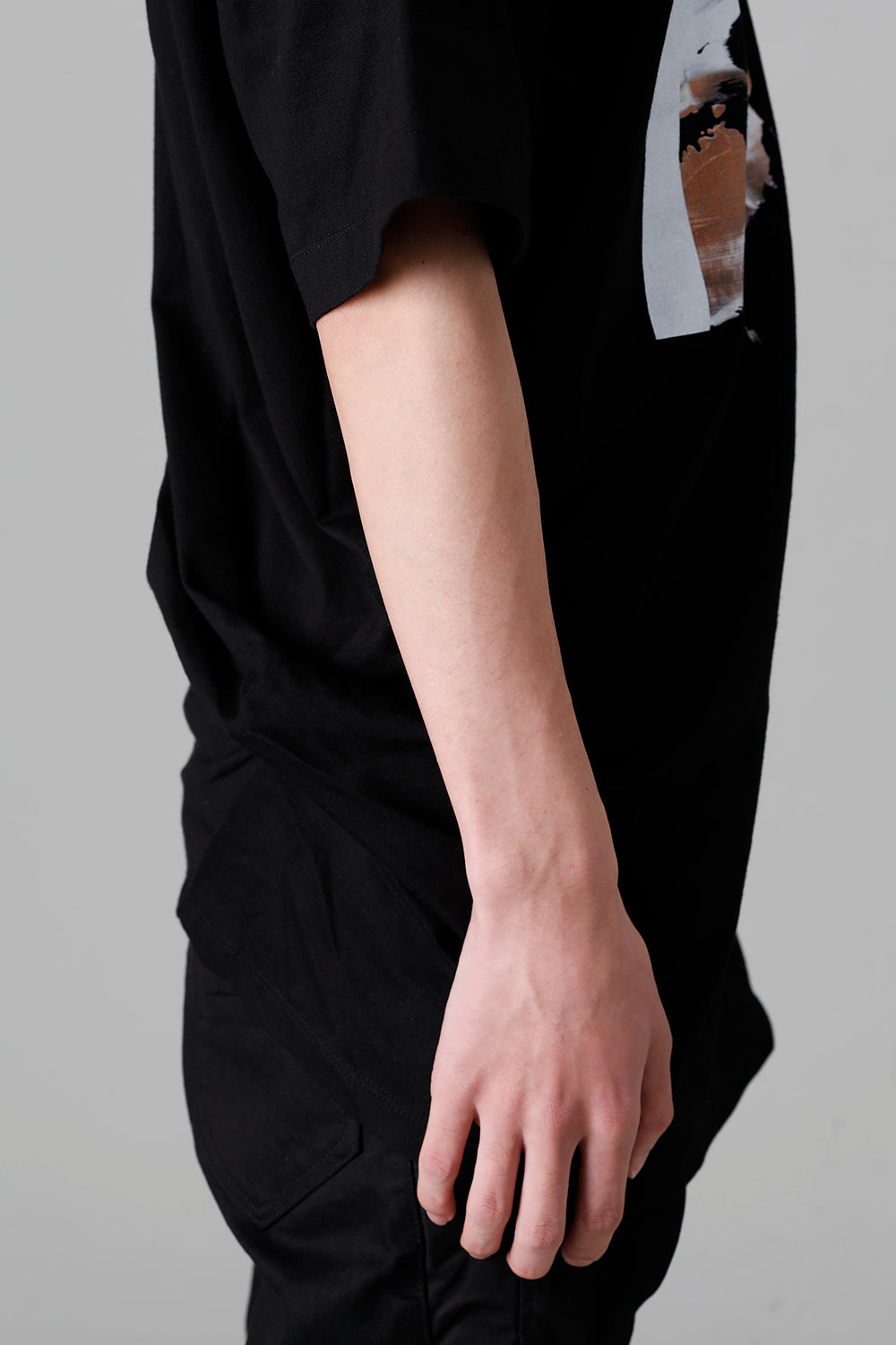 Cotton Jersey Drape SS T-Shirts Black