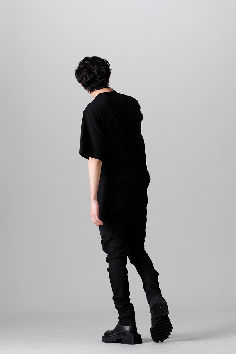 Cotton Jersey Drape SS T-Shirts Black