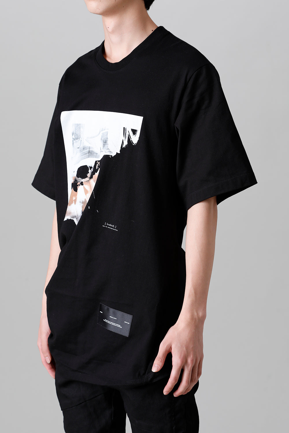 Cotton Jersey Drape SS T-Shirts Black