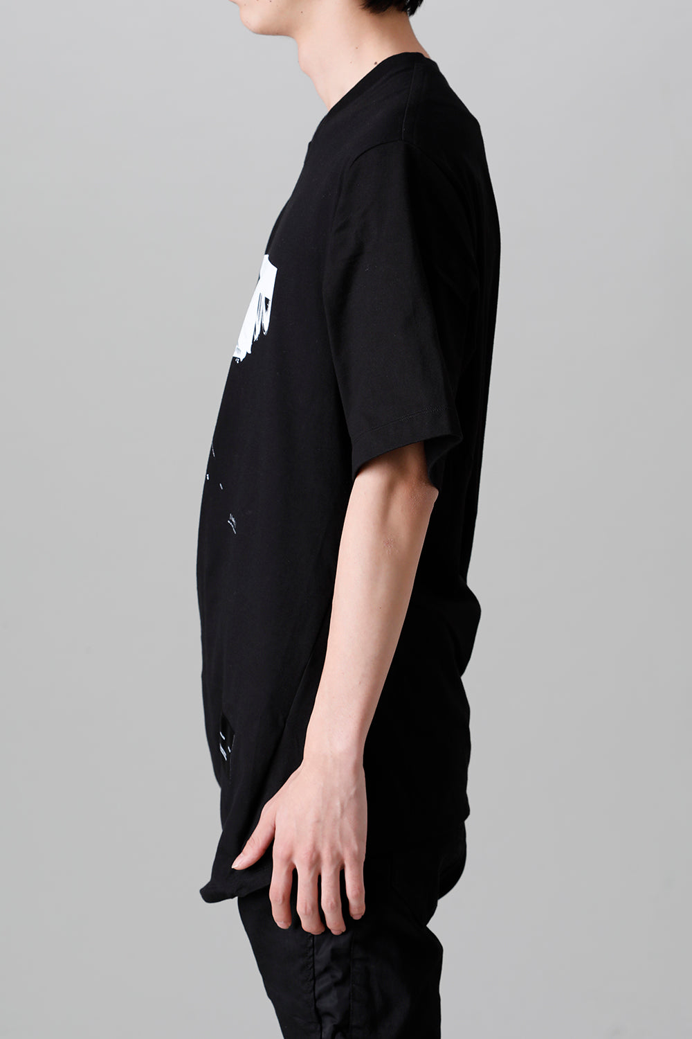 Cotton Jersey Drape SS T-Shirts Black