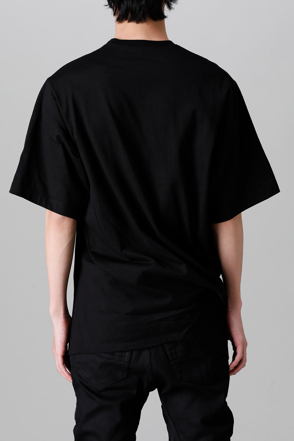 Cotton Jersey Drape SS T-Shirts Black