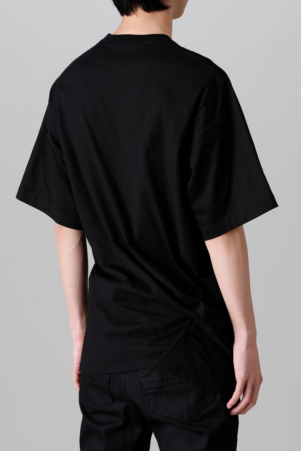 Cotton Jersey Drape SS T-Shirts Black