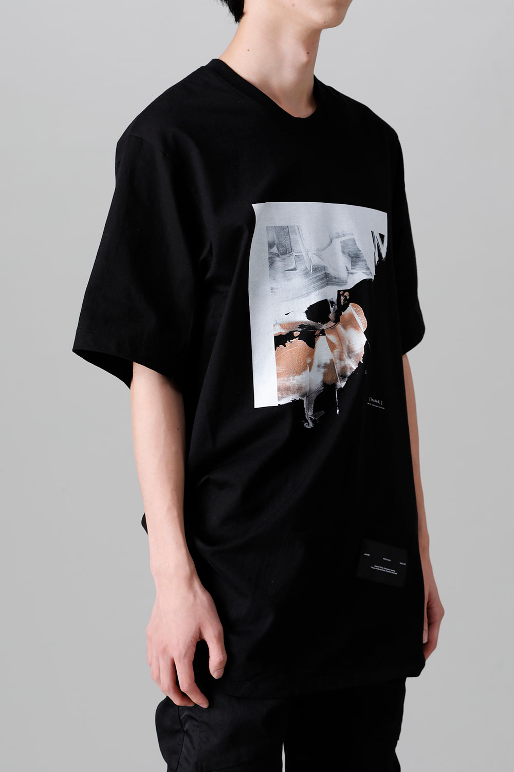 Cotton Jersey Drape SS T-Shirts Black