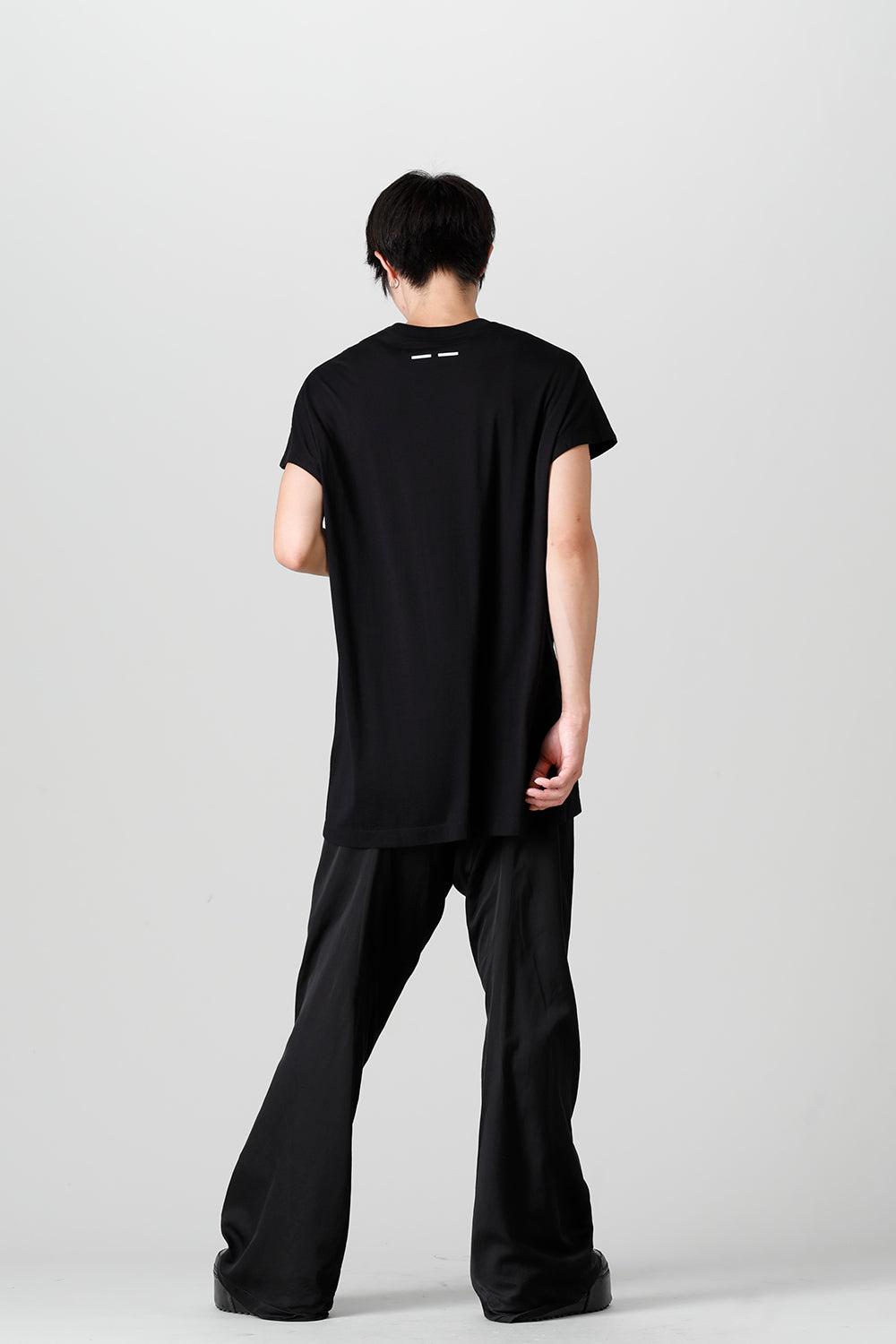 Cotton/Modal Jersey Front Print Short Sleeve T-Shirt Black