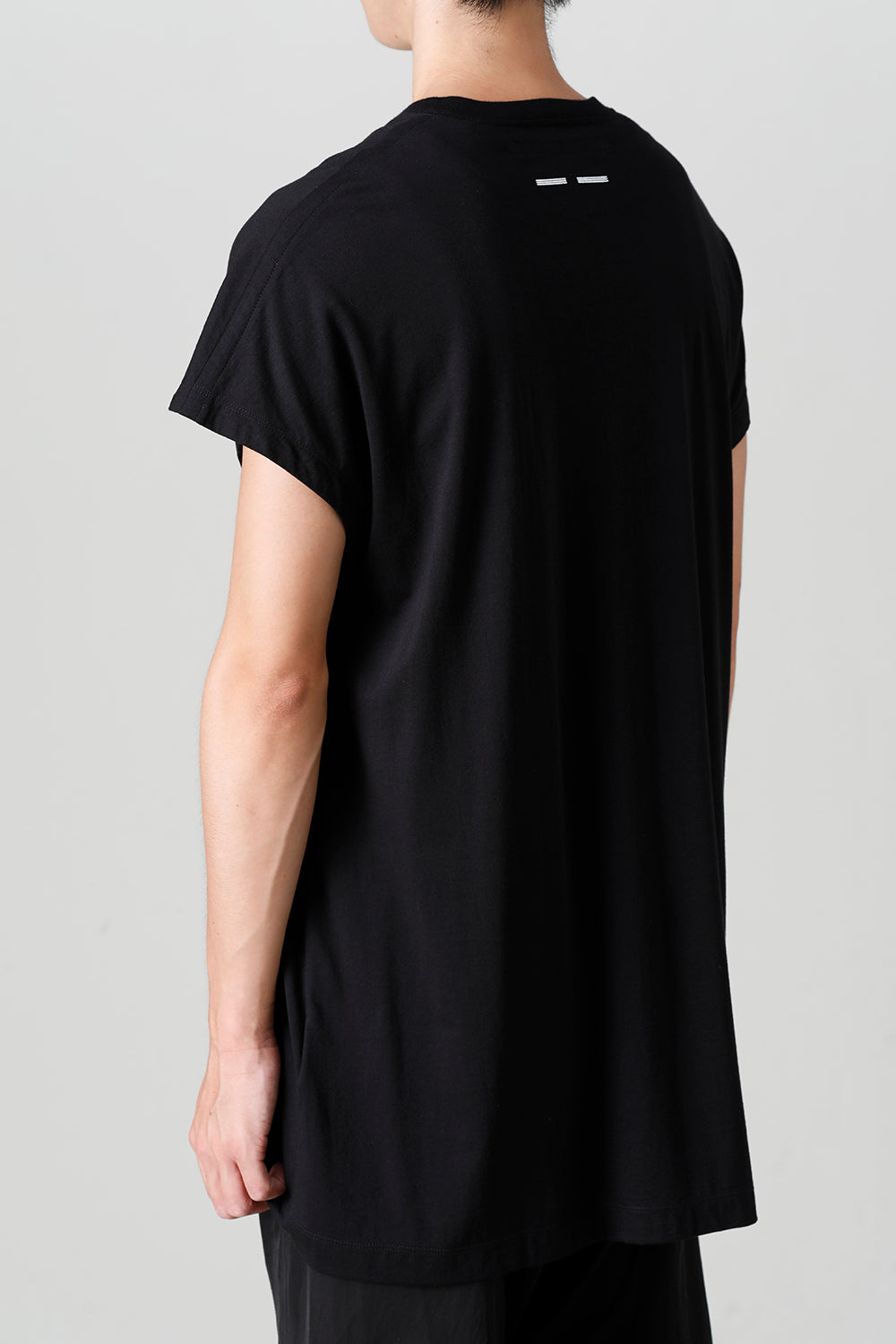 Cotton/Modal Jersey Front Print Short Sleeve T-Shirt Black