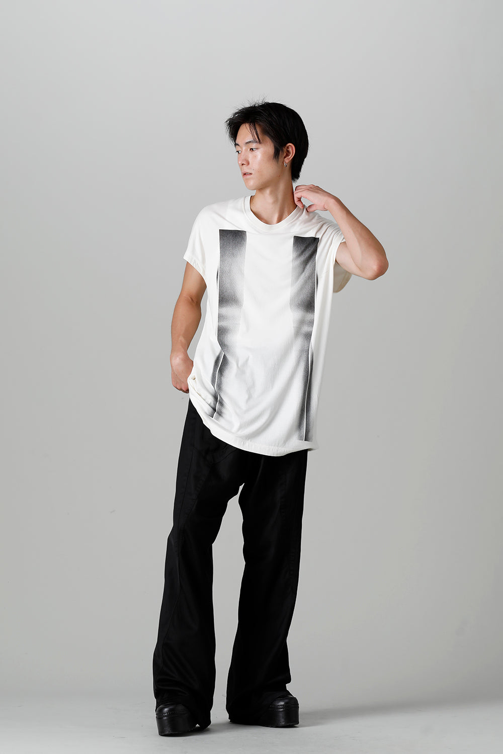 Cotton/Modal Jersey Front Print Short Sleeve T-Shirt Raw