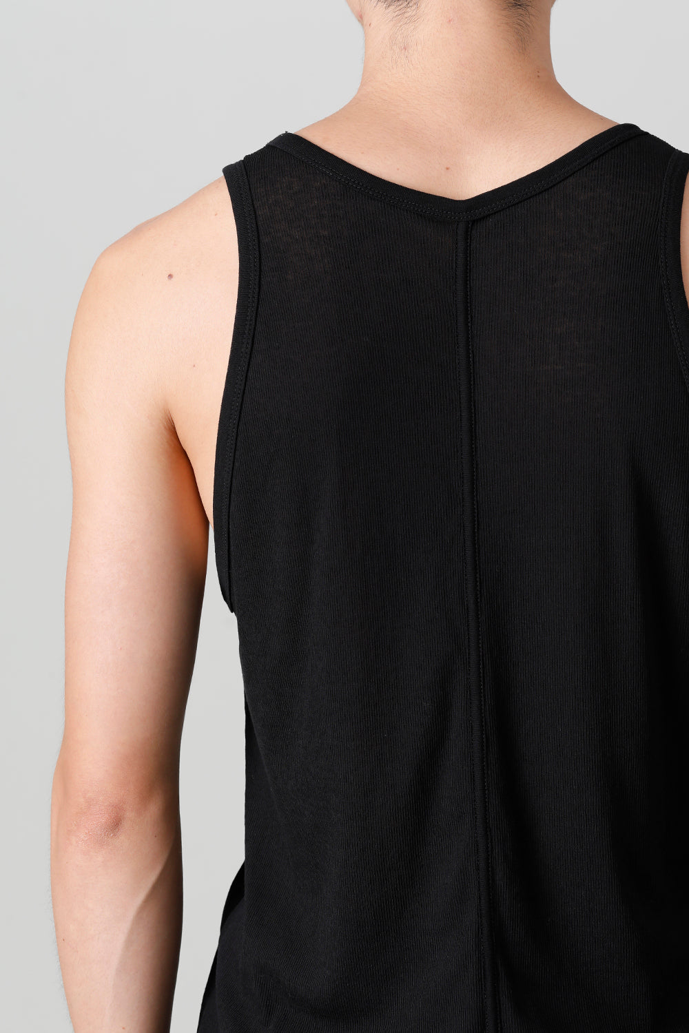 Cotton High Twist Rib Tank top Black