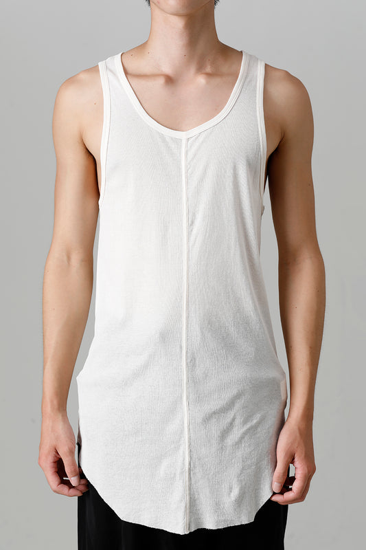 Cotton High Twist Rib Tank top Raw