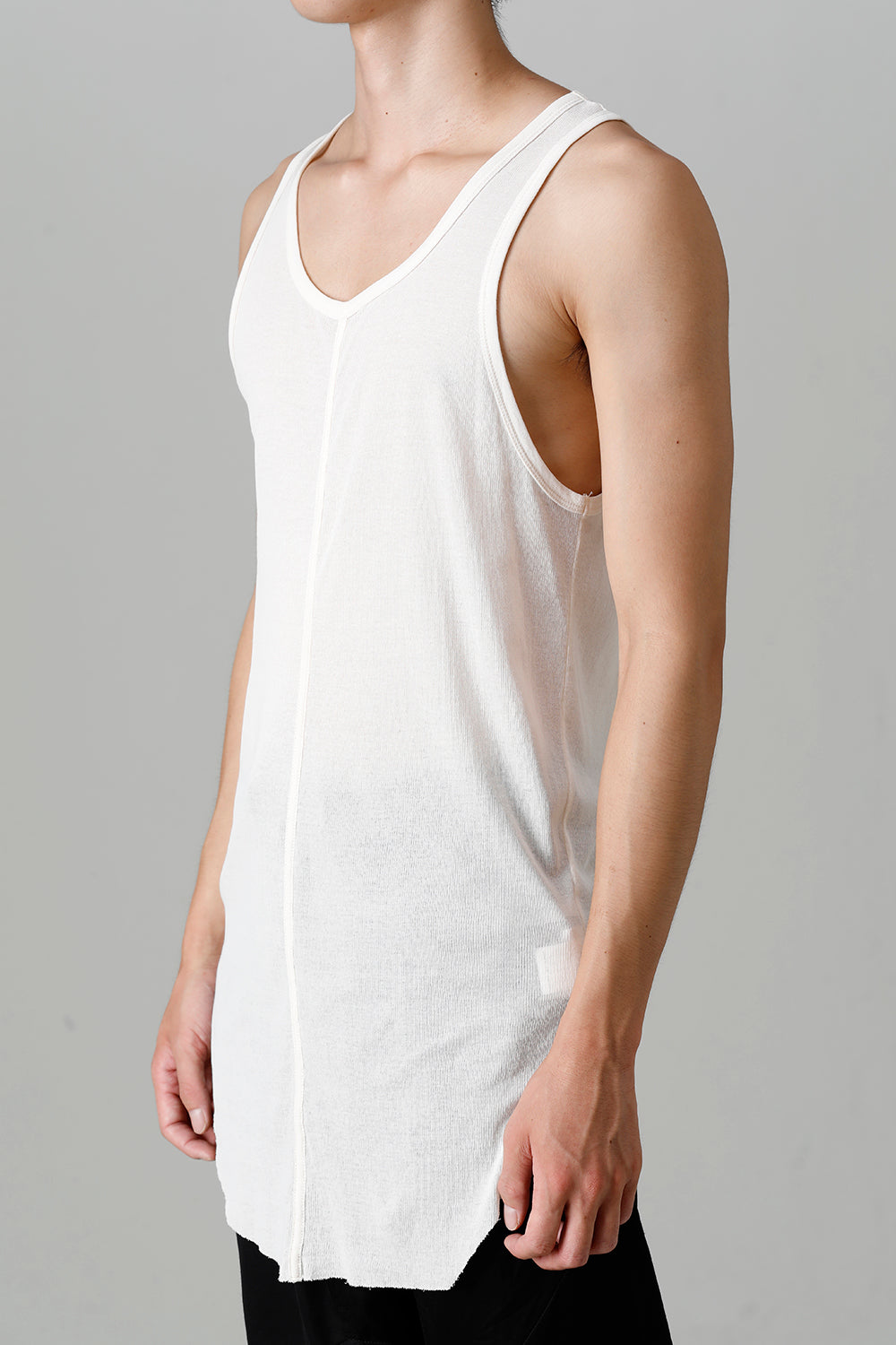 Cotton High Twist Rib Tank top Raw