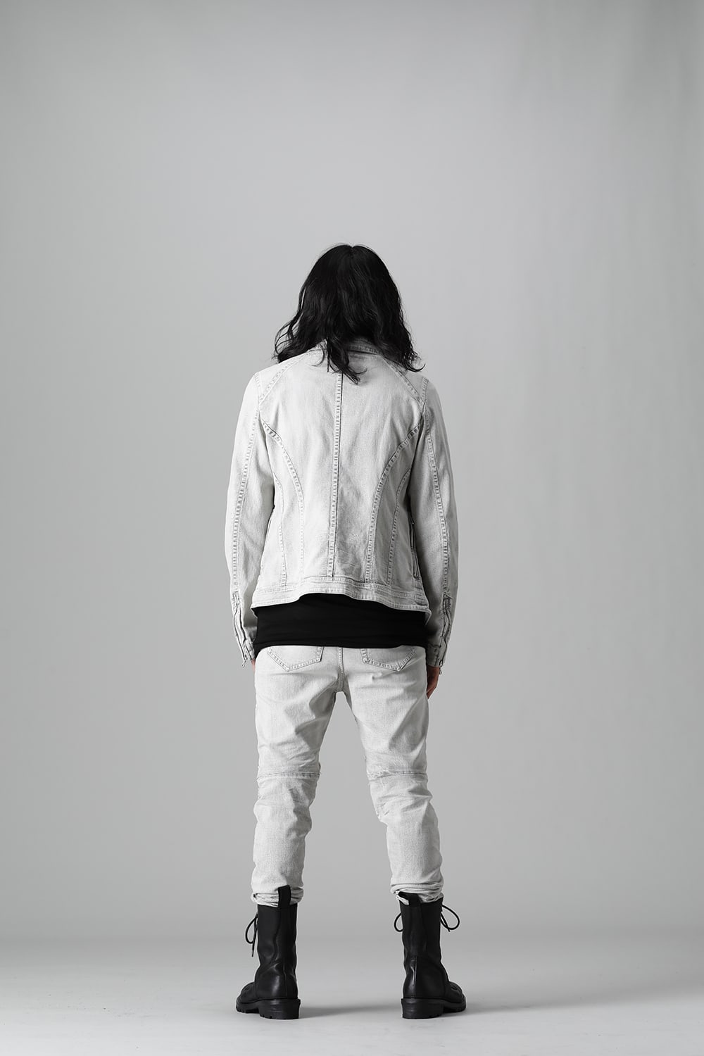 9oz Stretch Denim Front Zip Blouson Plaster