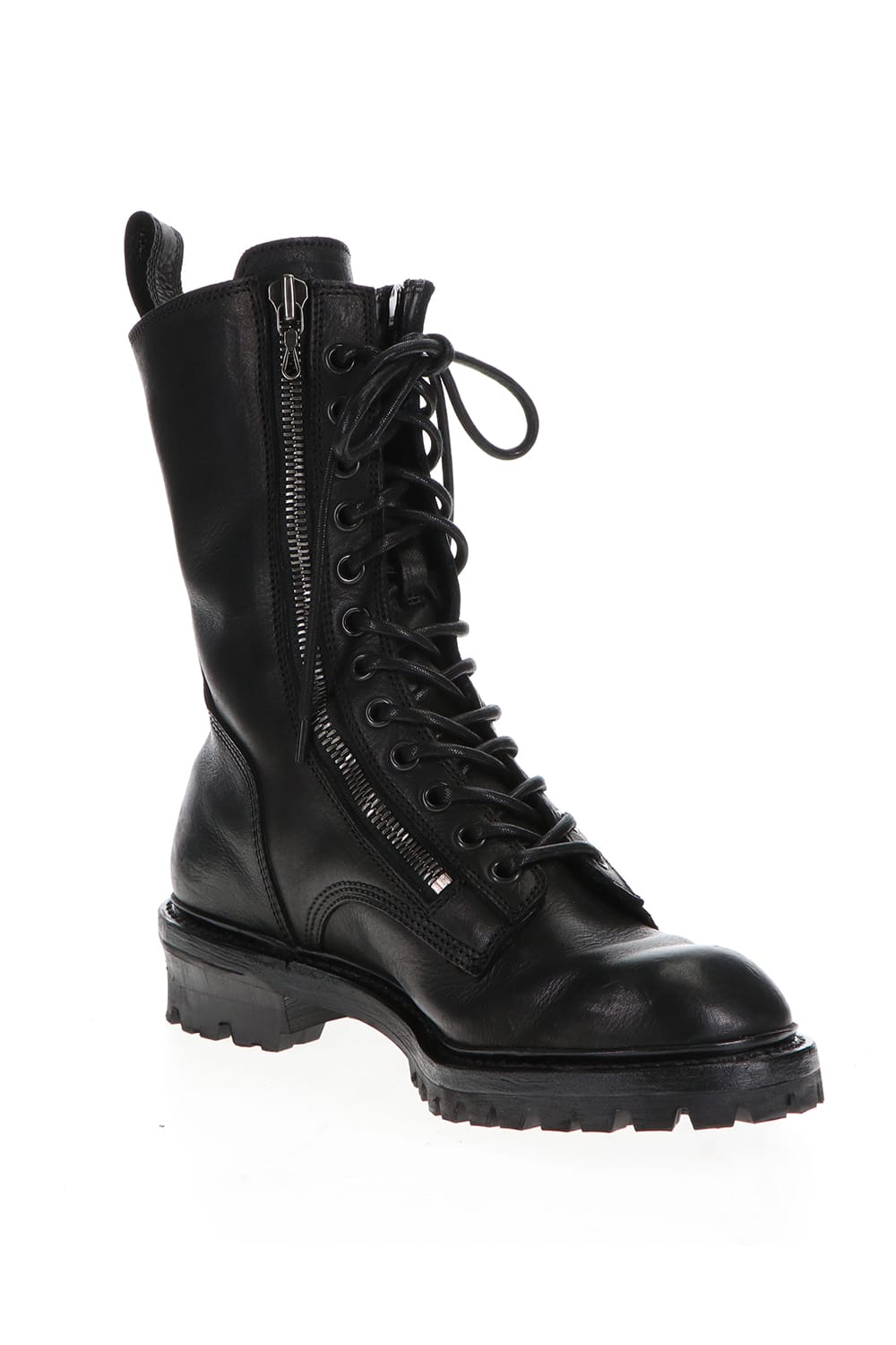 Cow Skin Lace Up Boots