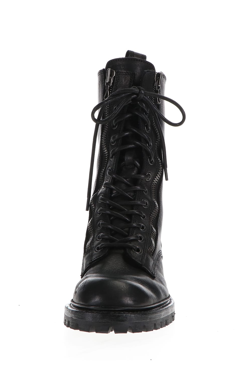 Cow Skin Lace Up Boots