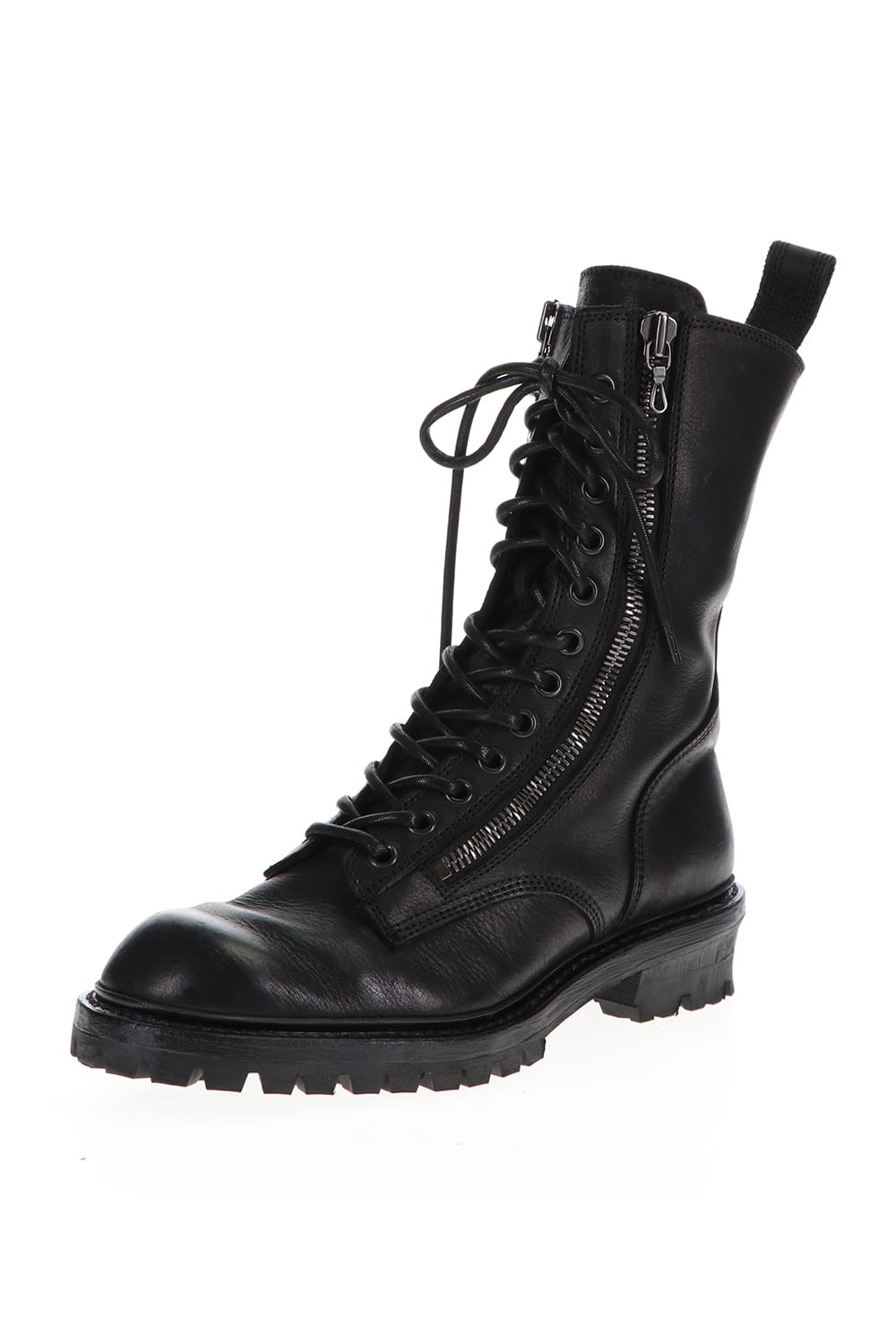 Cow Skin Lace Up Boots