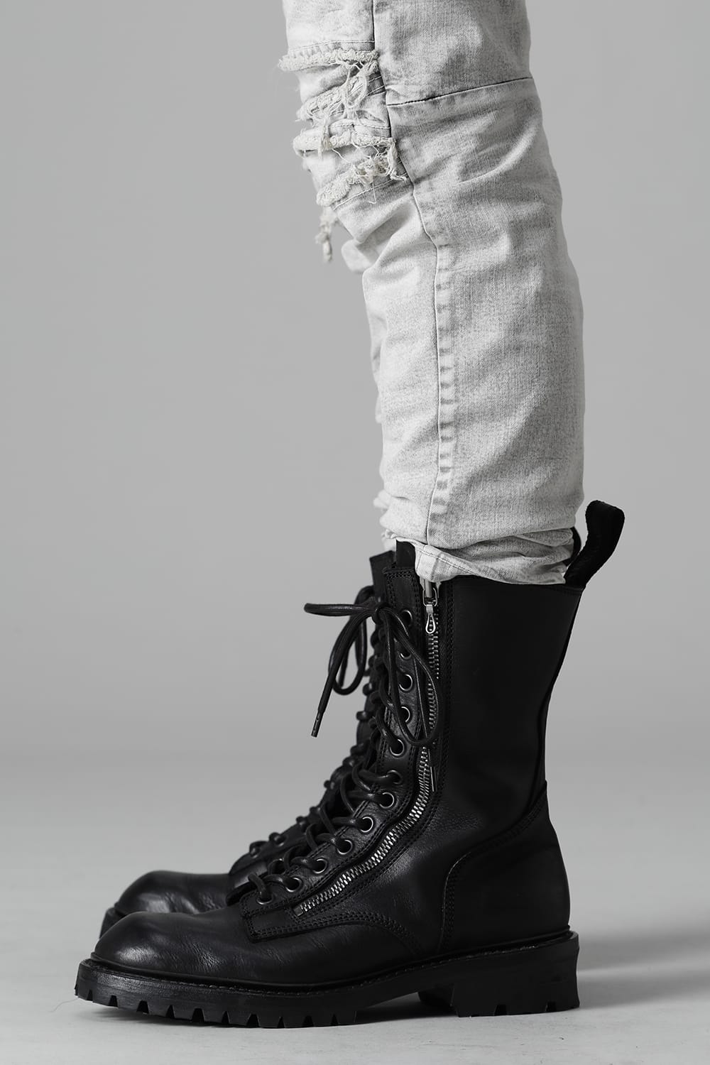 Cow Skin Lace Up Boots