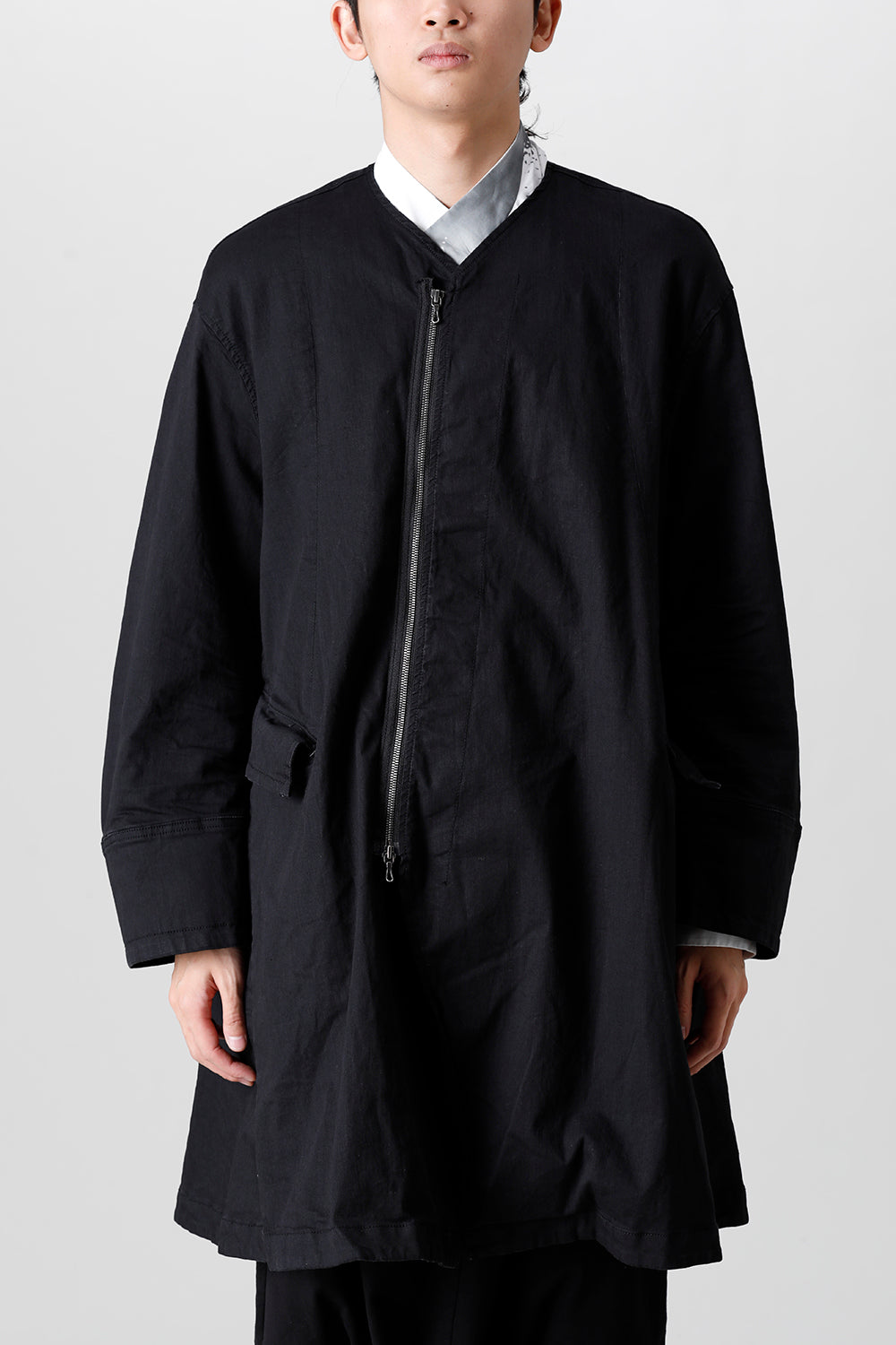 Poly Cut Denim Over Coat