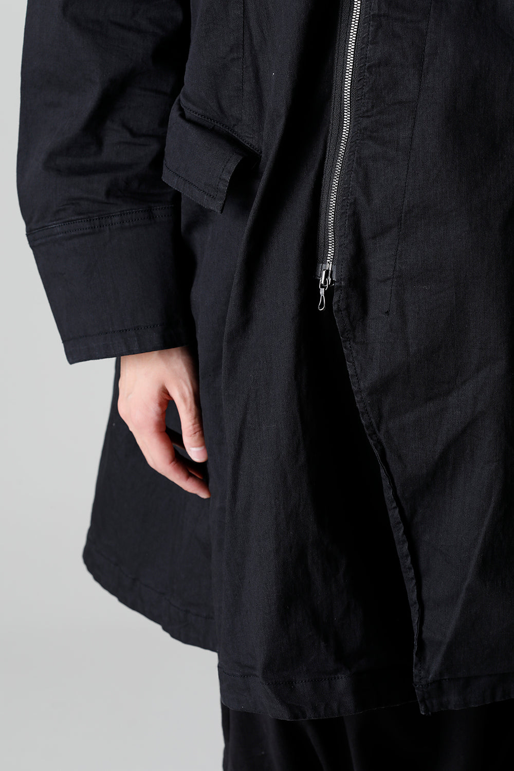 Poly Cut Denim Over Coat