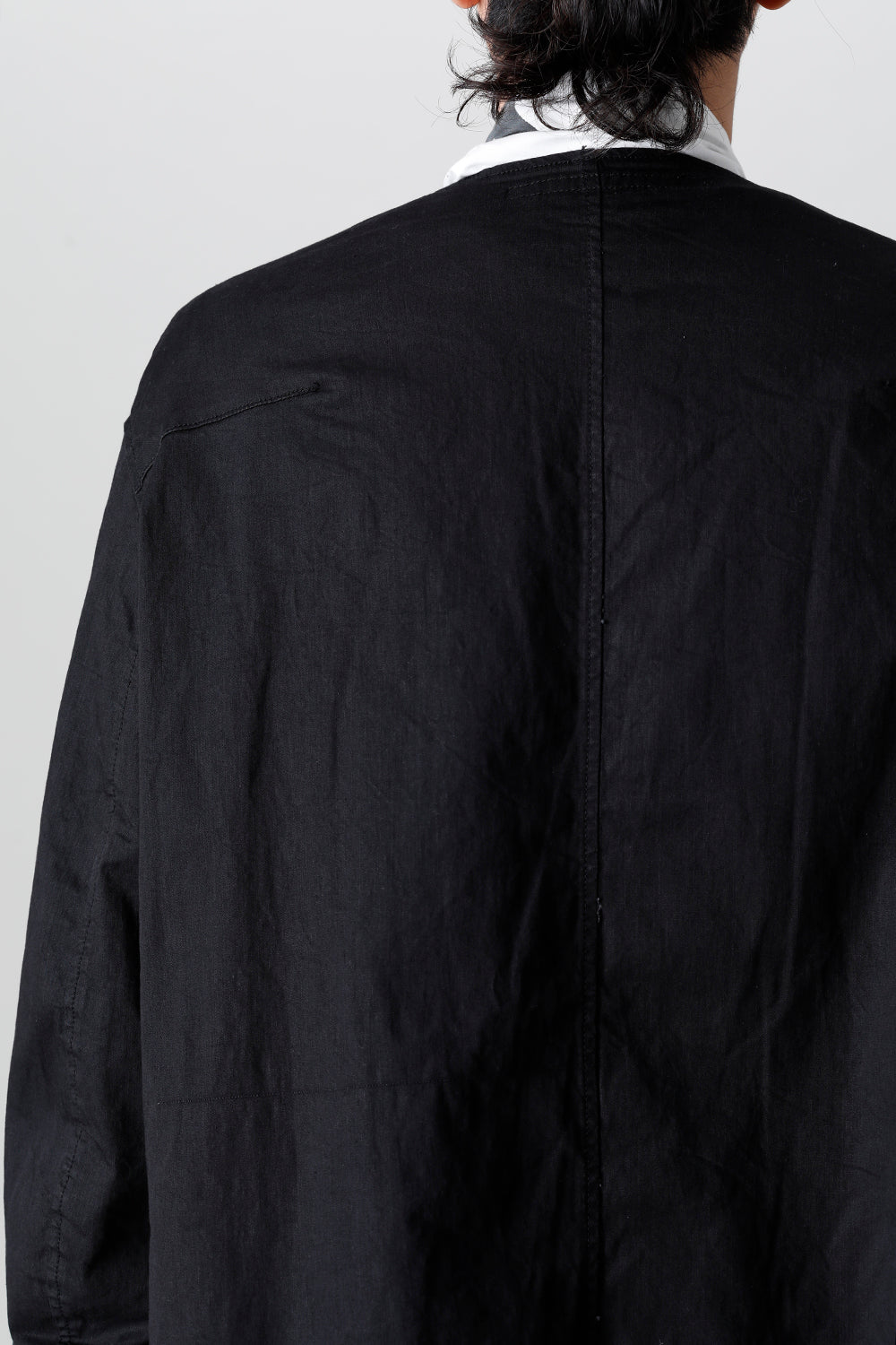 Poly Cut Denim Over Coat