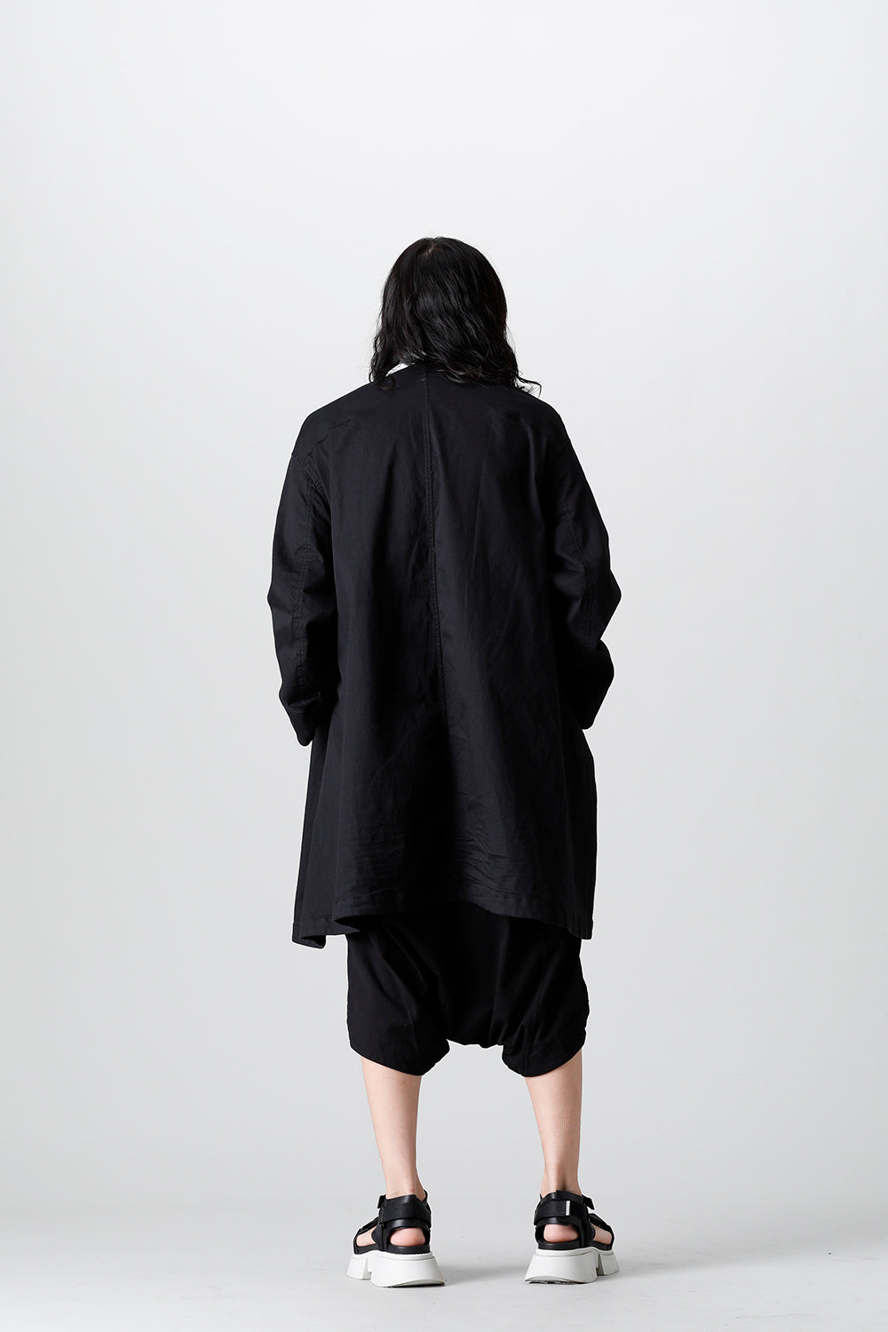 Poly Cut Denim Over Coat