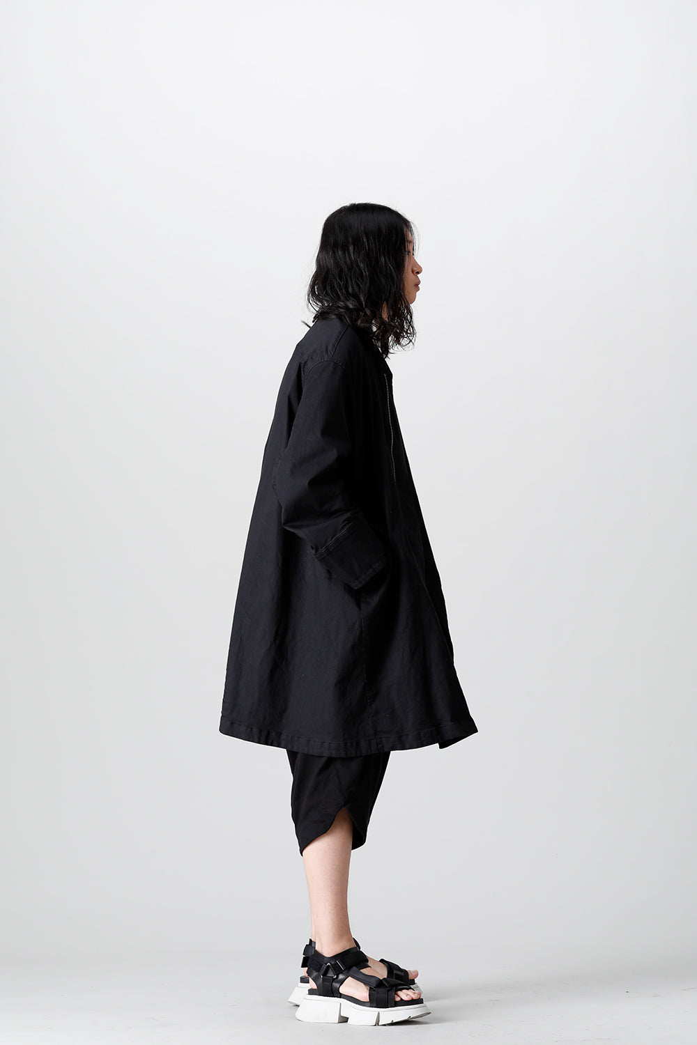 Poly Cut Denim Over Coat