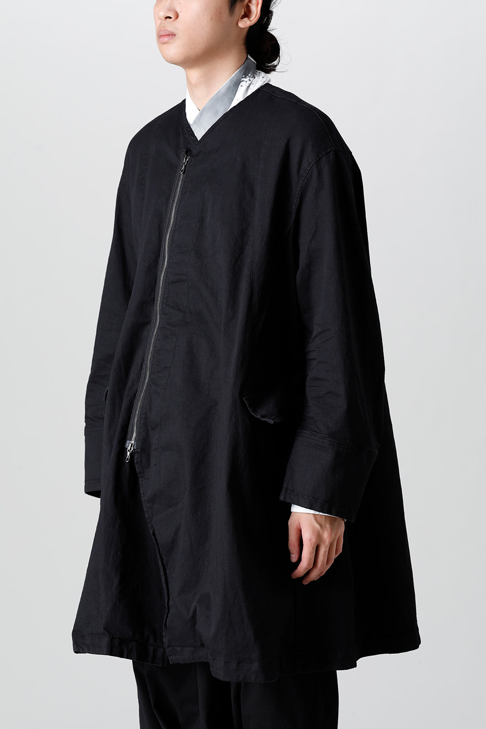 Poly Cut Denim Over Coat