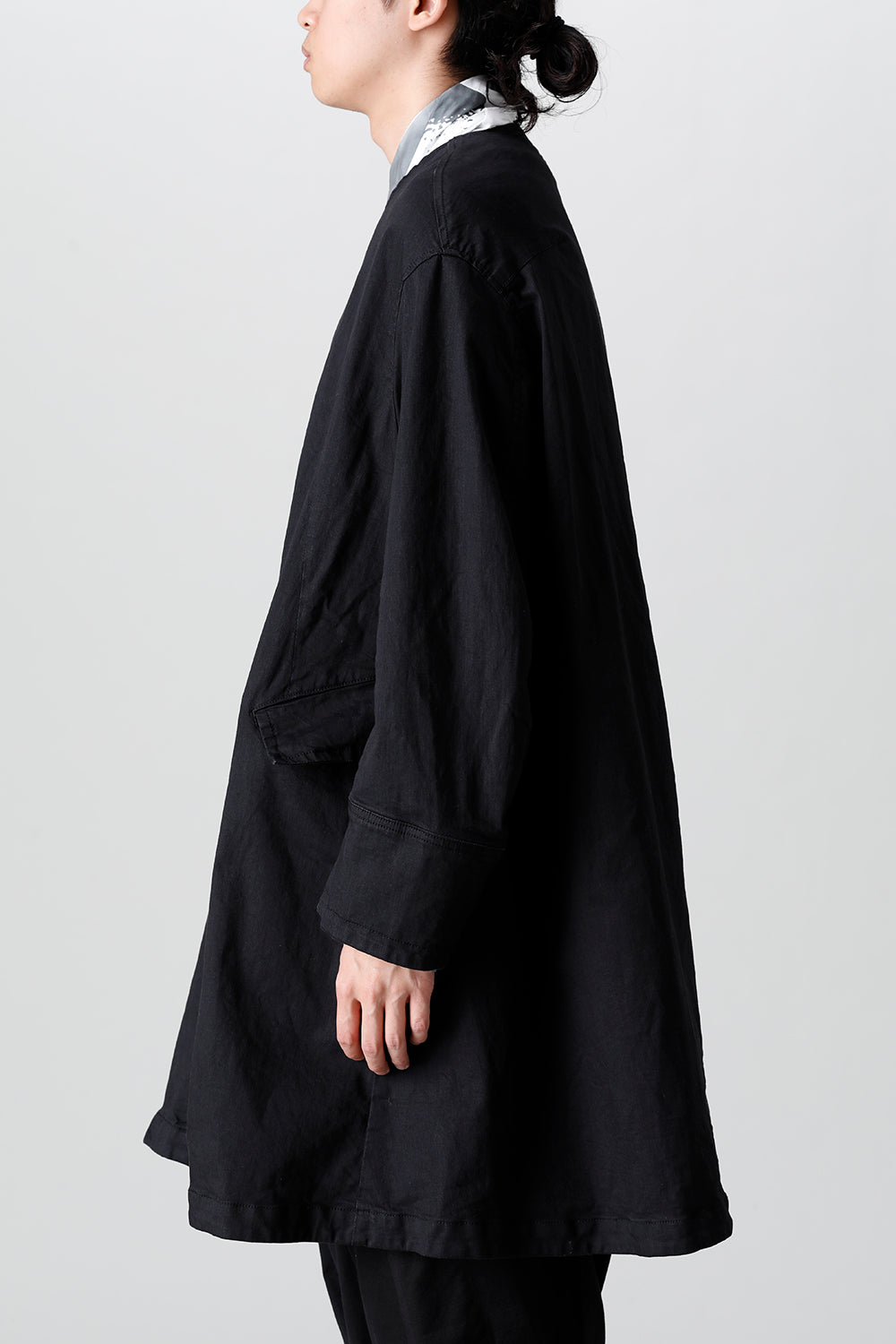 Poly Cut Denim Over Coat