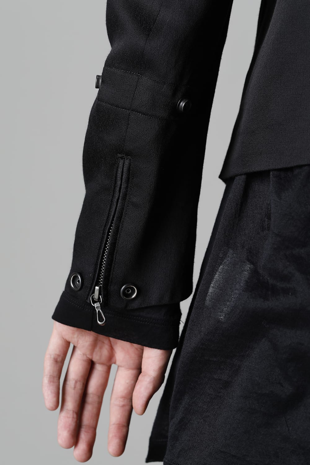 Satin jacquard Edge Tailored jacket Black