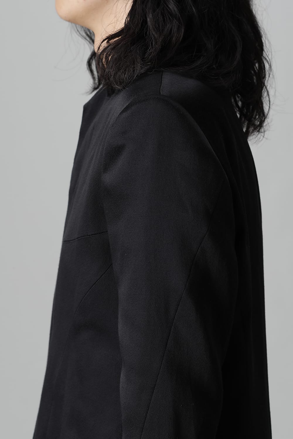 Satin jacquard Edge Tailored jacket Black