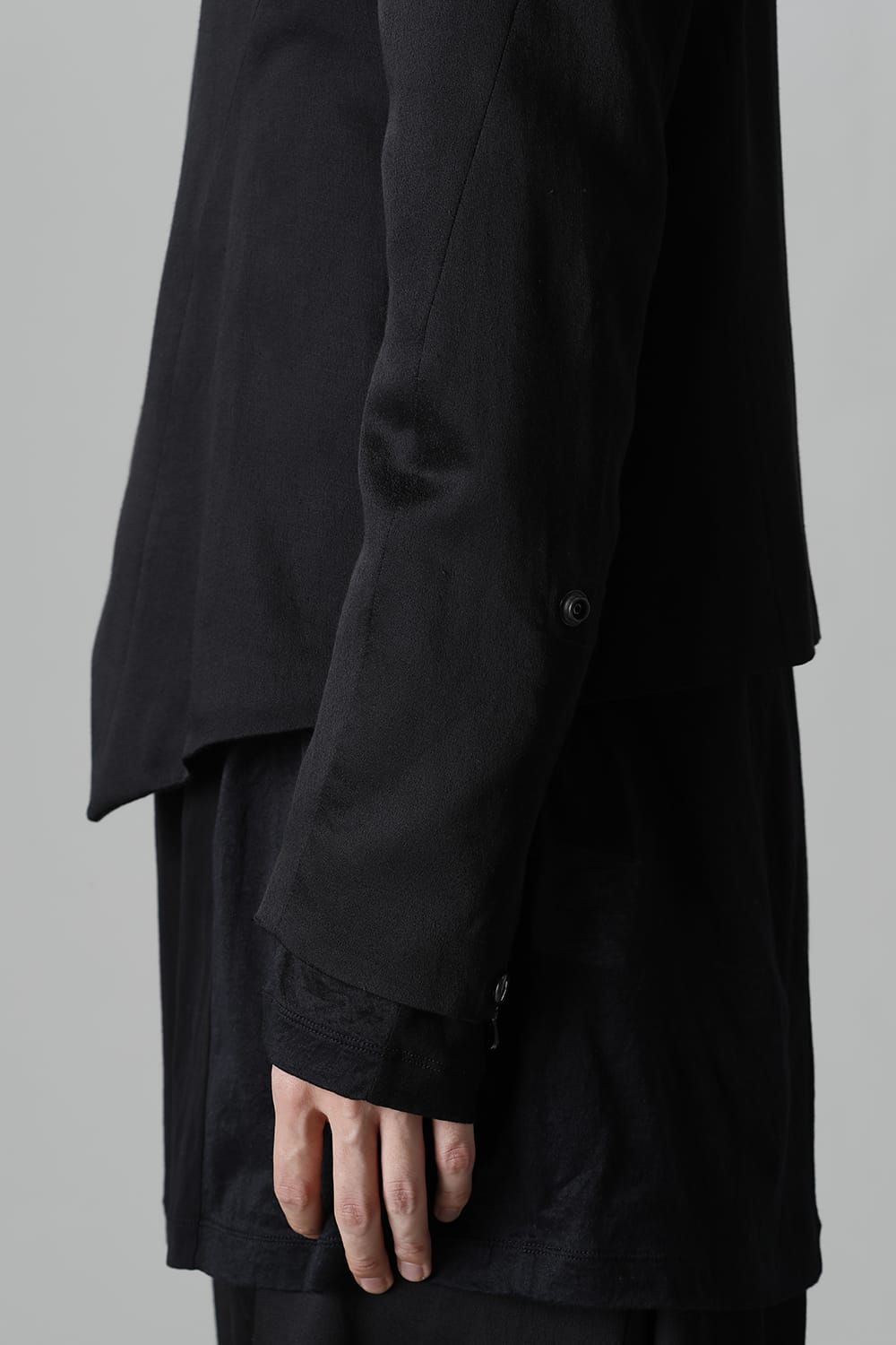 Satin jacquard Edge Tailored jacket Black