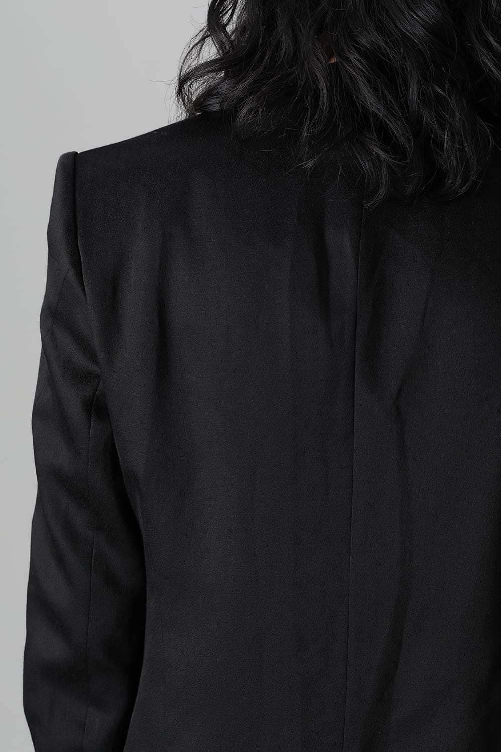 Satin jacquard Edge Tailored jacket Black