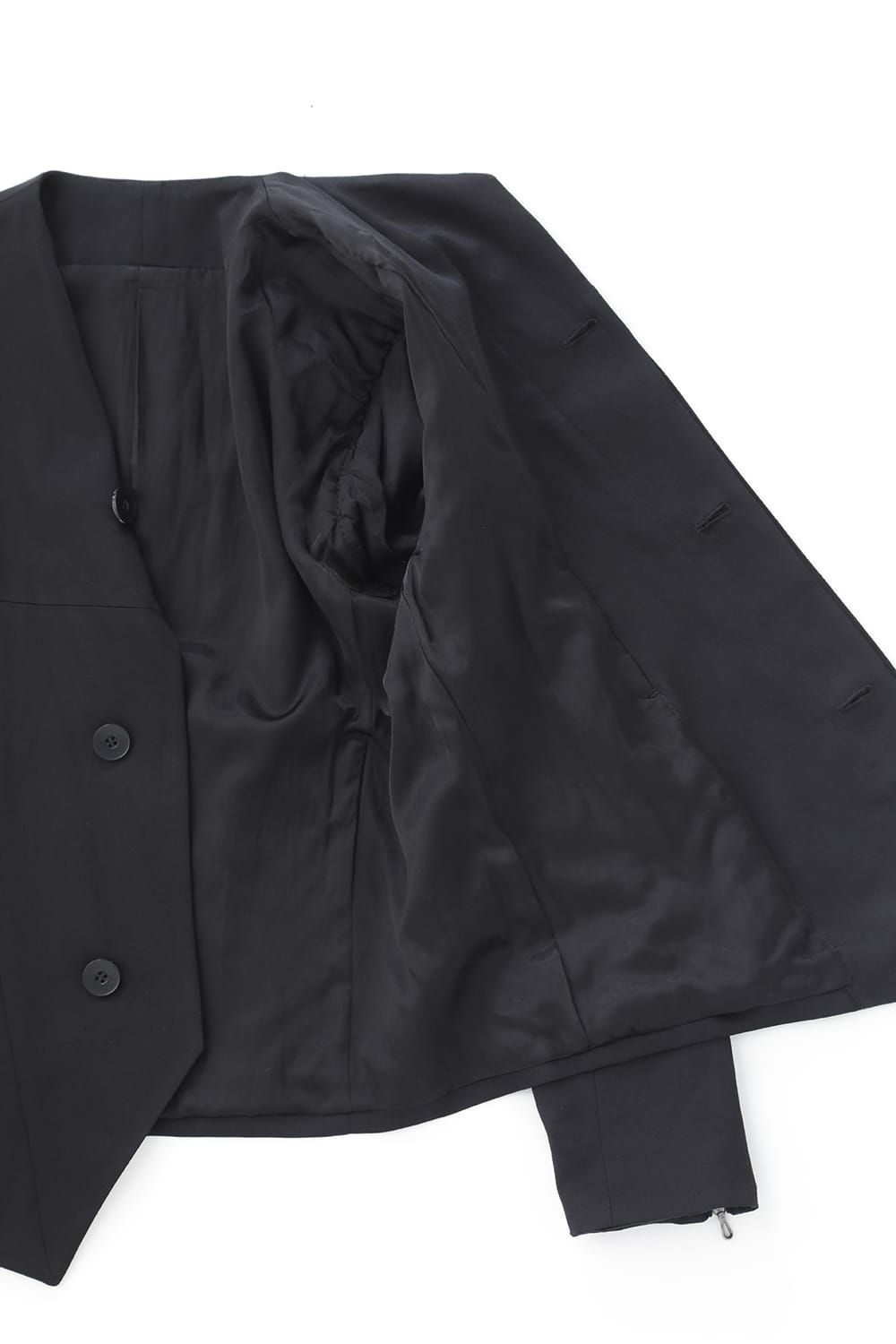Satin jacquard Edge Tailored jacket Black