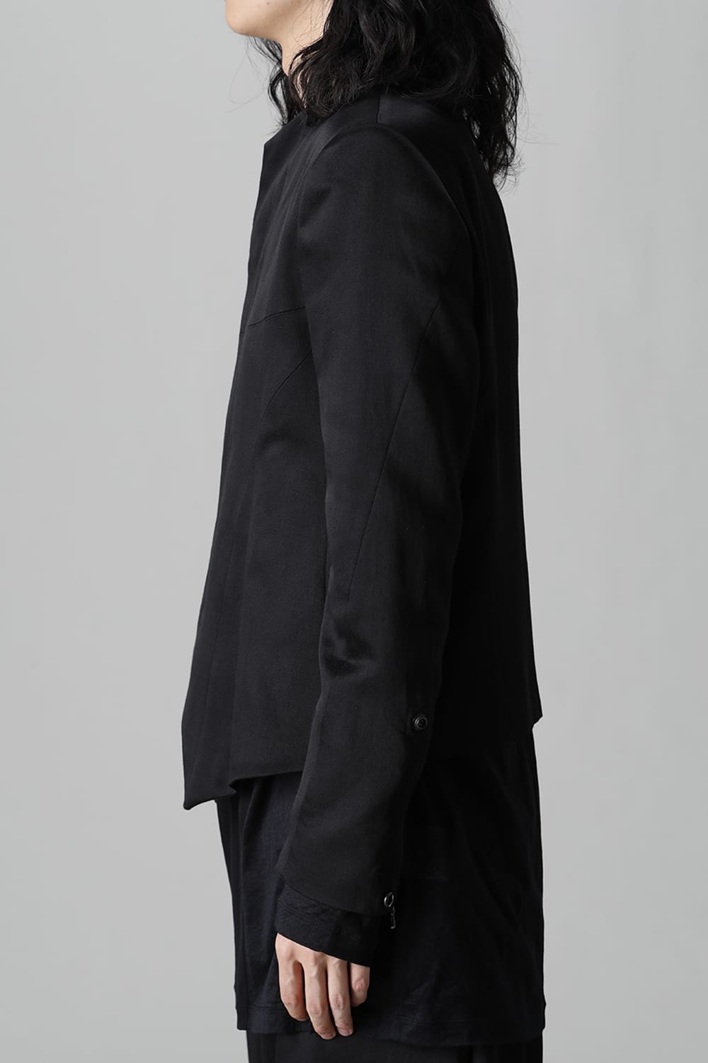 Satin jacquard Edge Tailored jacket Black