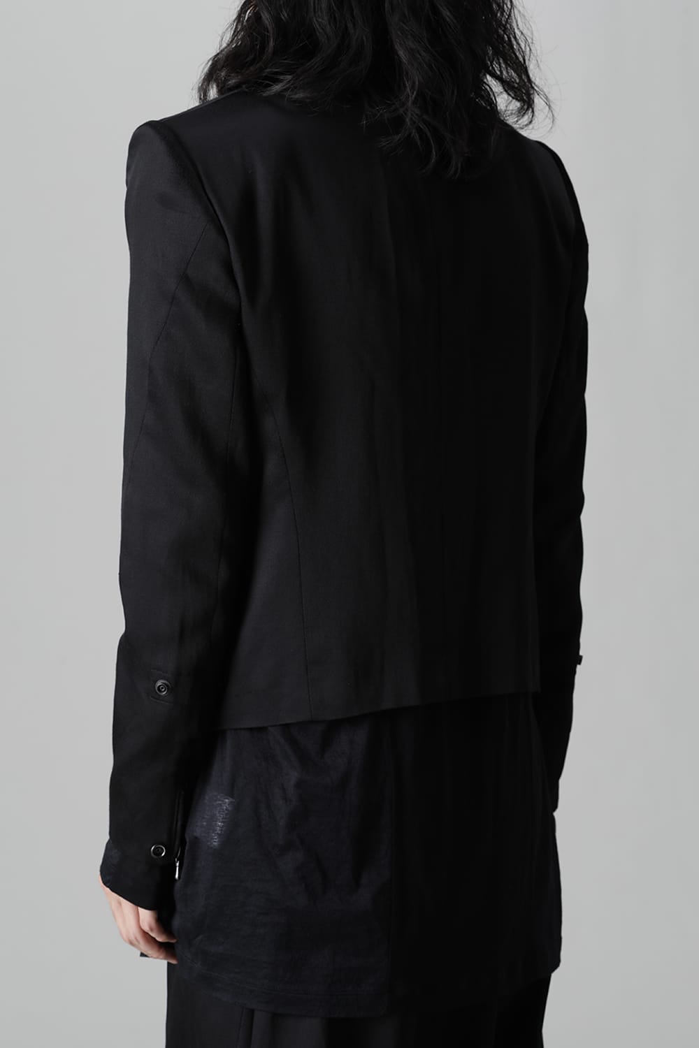 Satin jacquard Edge Tailored jacket Black